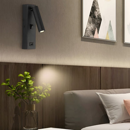 EdgeBeam - Rechthoekige LED Wandlamp met USB en Schakelaar