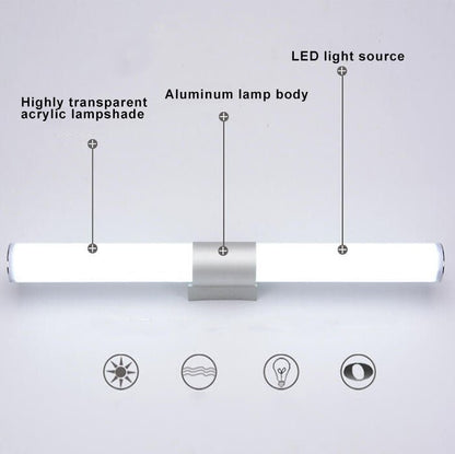 GlowCyl - Moderne Minimalistische Cilindrische LED Spiegel Wandlamp