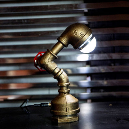 GlowGear - Steampunk Messing Robotlicht met Draaiklep Schakelaar