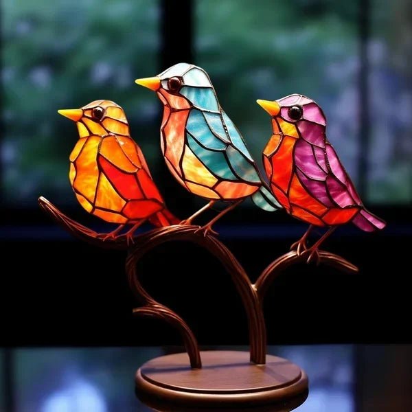 LuxeHome - FeatheredArt Glasvogel Sculpturen voor een Elegante Interieurstijl