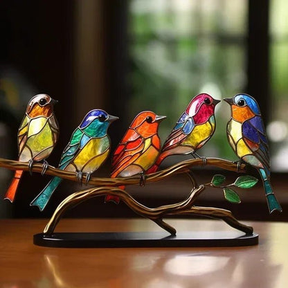 LuxeHome - FeatheredArt Glasvogel Sculpturen voor een Elegante Interieurstijl