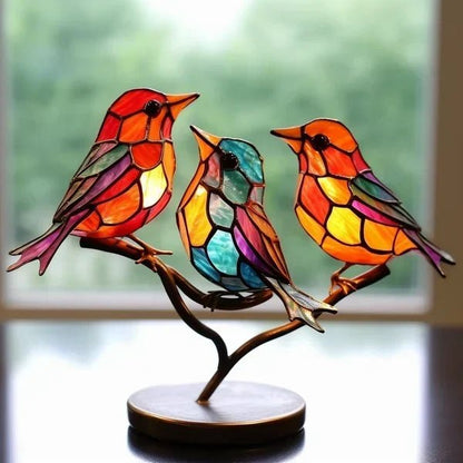 LuxeHome - FeatheredArt Glasvogel Sculpturen voor een Elegante Interieurstijl