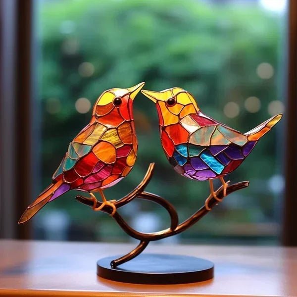 LuxeHome - FeatheredArt Glasvogel Sculpturen voor een Elegante Interieurstijl