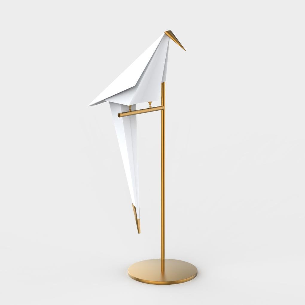 LuxeWing - Gouden Origami Tafellamp met Kraanvogel