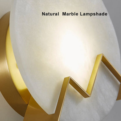 MarbleRadiance - Cirkelvormige LED Wandlamp van Marmer met Eén Lichtpunt