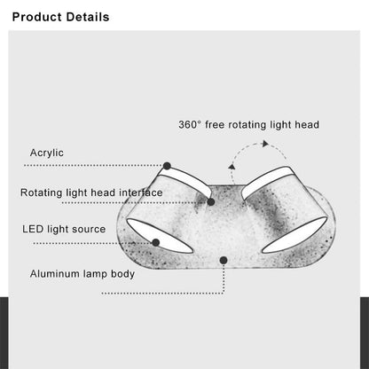 NordicTwist - Rotabele LED-Wandlamp met Cilinderscherm en 1/2/3 Vlammen