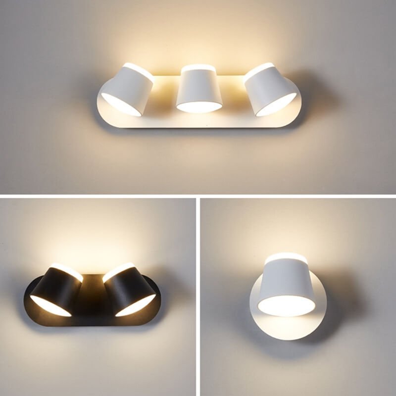 NordicTwist - Rotabele LED-Wandlamp met Cilinderscherm en 1/2/3 Vlammen