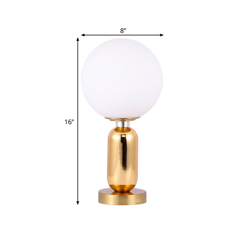 OrnaGlow - Glazen Bolvormige Lamp met Gouden Metalen Voet