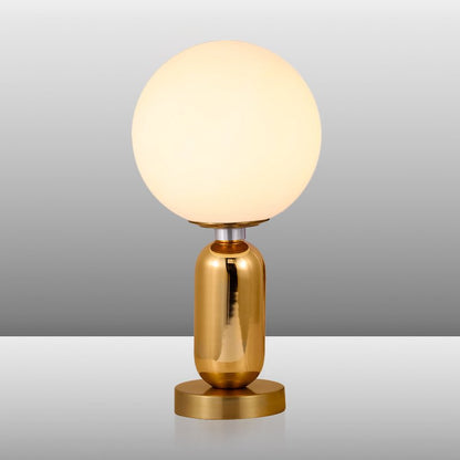 OrnaGlow - Glazen Bolvormige Lamp met Gouden Metalen Voet