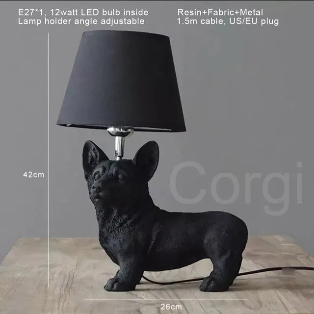 PupArtGlow - Art Deco Puppy Tafellamp