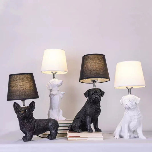 PupArtGlow - Art Deco Puppy Tafellamp