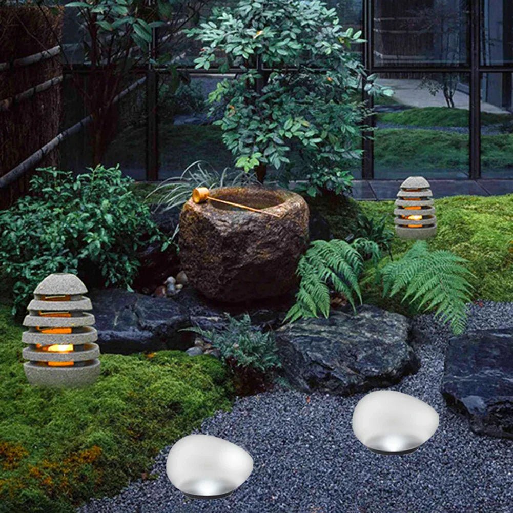 SunsetGlow Stone Lamp - Elegante Zonne-Kiezelsteenlamp voor Magische Avondverlichting