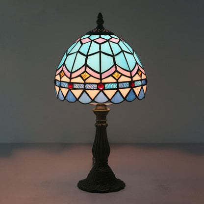 TiffanyGlow - Gekleurde Glaslamp met Loodlijnen