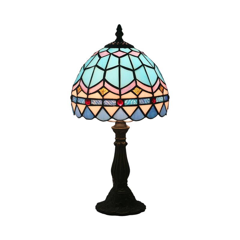 TiffanyGlow - Gekleurde Glaslamp met Loodlijnen