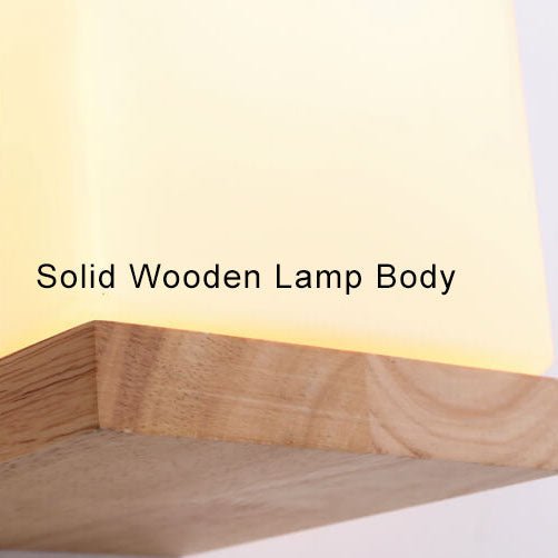 WoodAura - Moderne Wandlamp met Kubusvormige Houten Sokkel