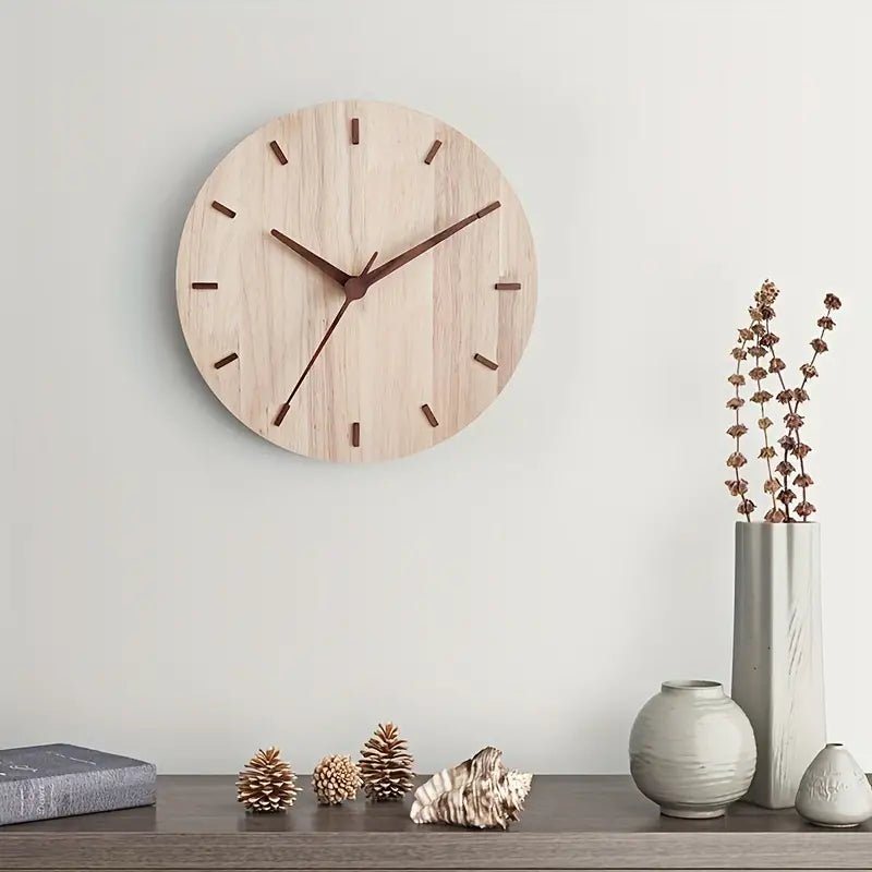 WoodlandTime - Elegante Wandklok van Walnoothout