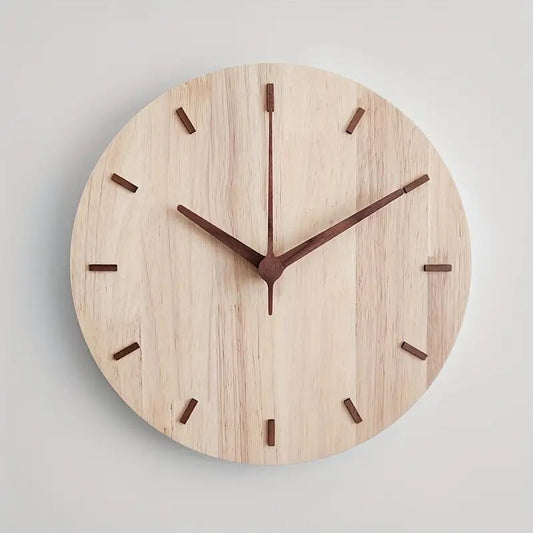 WoodlandTime - Elegante Wandklok van Walnoothout