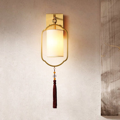 ZenLicht - Moderne Stoffen Wandlamp in Chinese Stijl met 1 Lichtpunt