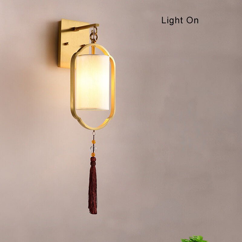 ZenLicht - Moderne Stoffen Wandlamp in Chinese Stijl met 1 Lichtpunt