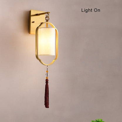 ZenLicht - Moderne Stoffen Wandlamp in Chinese Stijl met 1 Lichtpunt