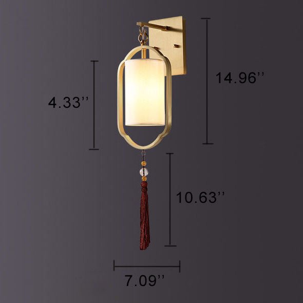 ZenLicht - Moderne Stoffen Wandlamp in Chinese Stijl met 1 Lichtpunt